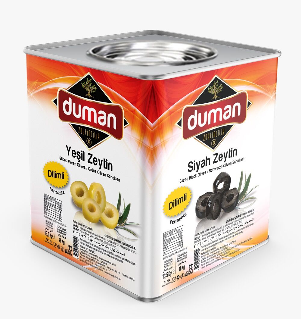 Duman Gurme Dilimli Yeşil Zeytin 8 KG
