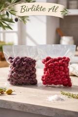 Pancarlı & Yaban Mersinli Kalamata Zeytin Seti (2x500g) – Vakum Paket | Gurme Lezzet Paketi