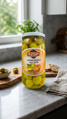 Portakal Dolgulu Yeşil Zeytin 320cc Cam Kavanoz – Tatlı Ekşi Aromalı Gurme Zeytin